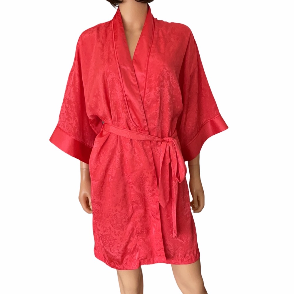 Vintage Victoria Secret gold label jacquard satin robe